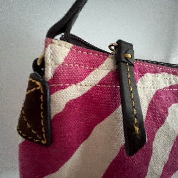 Dooney & Bourke Washed Cotton Canvas w/Leather Trim Small Handbag - sample - Picture 10 of 16